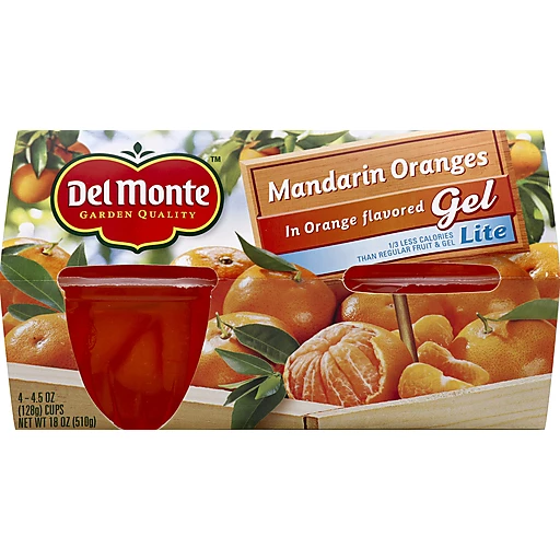 Del Monte Mandarin Oranges Lite Four 4.5 Oz Cups