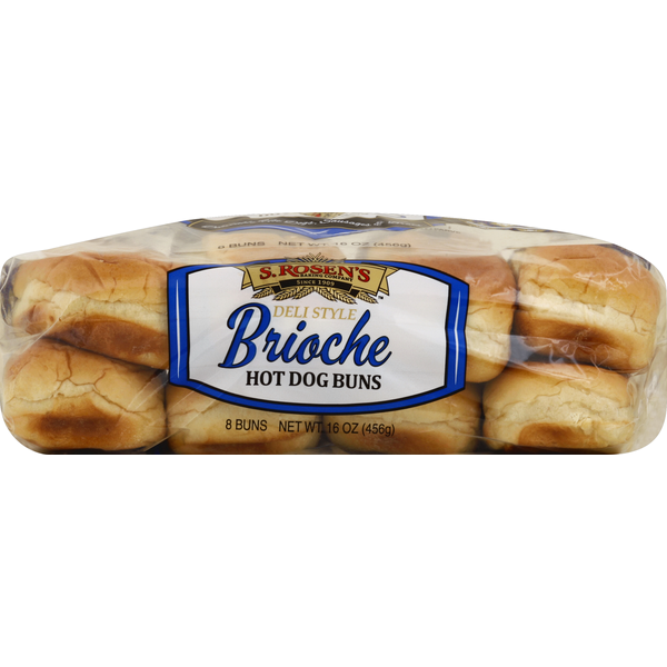 S. Rosen's Deli Style Brioche Hot Dog Buns 8 Each 16 Oz