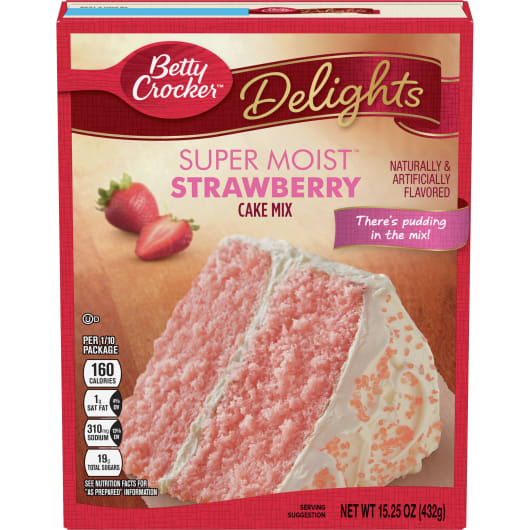 DelightsSuperMoistStrawberryCakeMix15.25Oz DelightsSuperMoistStrawberryCakeMix15.25Oz