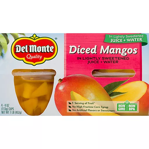 Diced Mangos In Sweetened Juice Four 4 Oz Cups