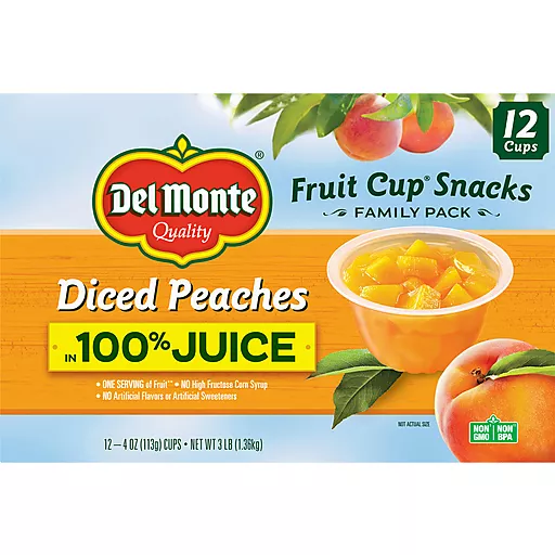 Diced Peaches Family Pack Twelve 4 Oz Cups