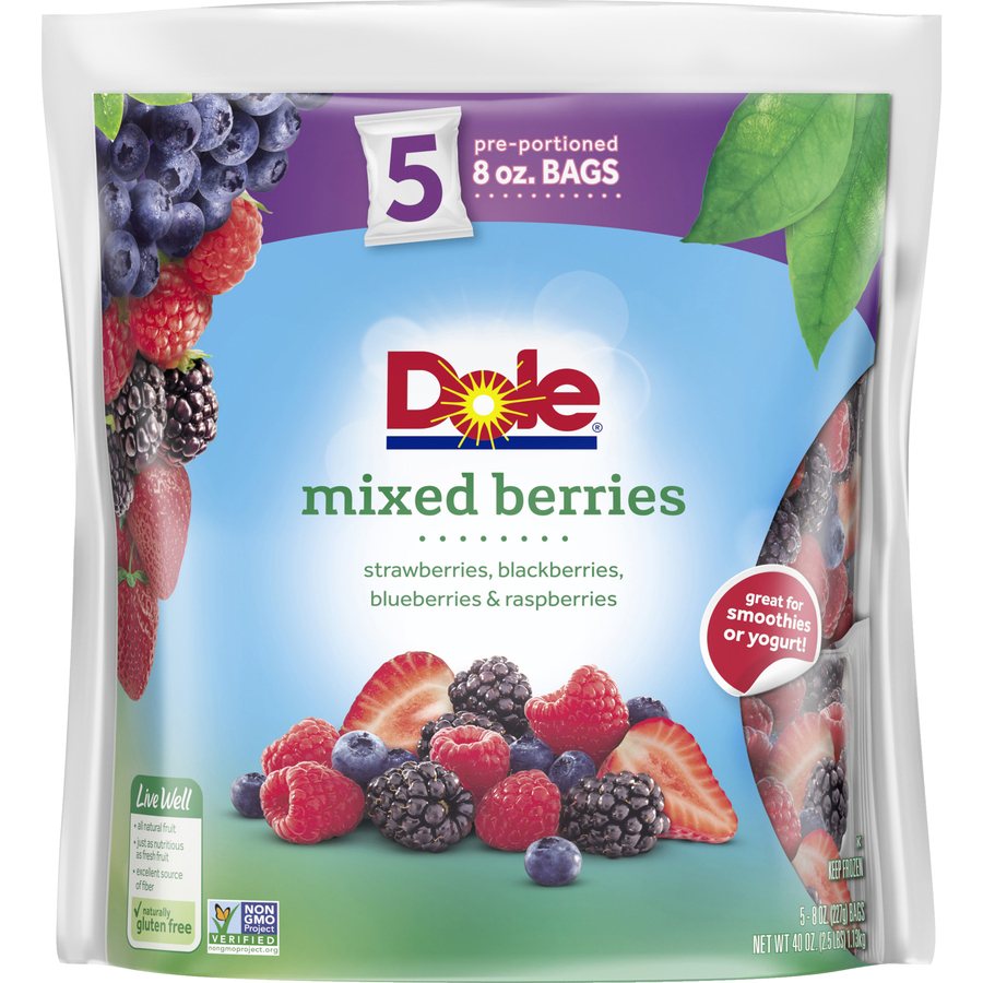 Dole Mixed Berries 5 Pre-Portioned 8 Oz Bags Dole Mixed Berries 5 Pre-Portioned 8 Oz Bags