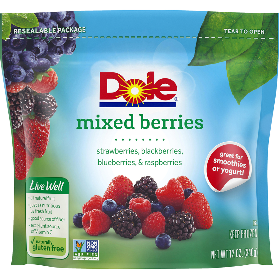 Dole Mixed Straw Black Blue Raspberry Mix 12 Oz Dole Mixed Straw Black Blue Raspberry Mix 12 Oz