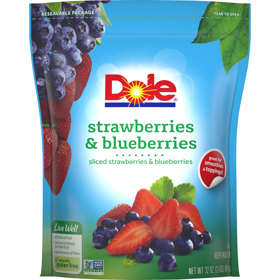 Dole Sliced Strawberries & Blueberries 2 LB Dole Sliced Strawberries & Blueberries 2 LB