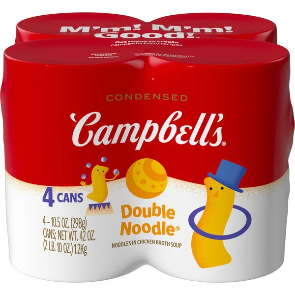 Campbell's Double Noodle Chicken Soup 4 Cans 42 Oz