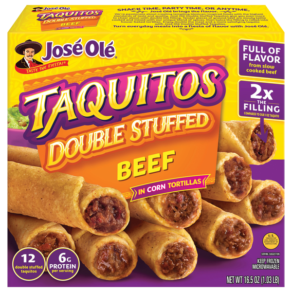 José Olé Double Stuffed Beef Taquitos 16.5 Oz