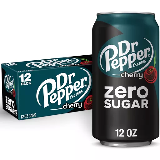 Dr. Pepper Cherry Zero Sugar Twelve 12 FL Oz Cans