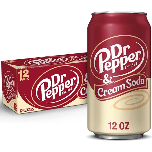Dr. Pepper Cream Soda Twelve 12 Oz Cans
