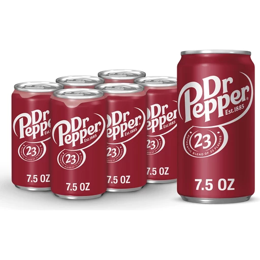 Dr. Pepper Mini Cans Six 7.5 Oz Cans