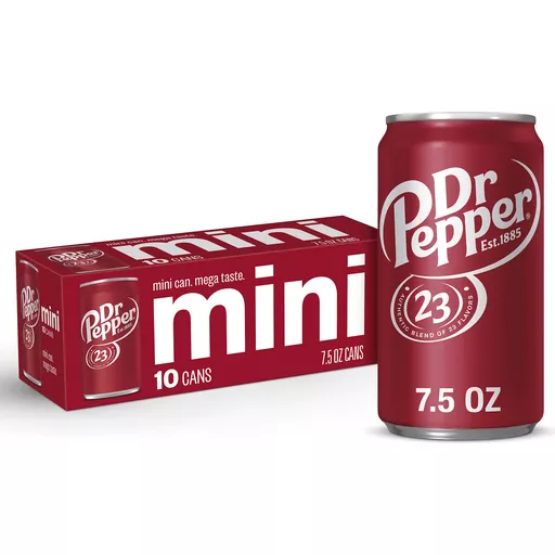 Dr. Pepper Mini Cans Ten 7.5 Oz Cans