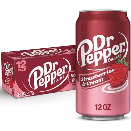 Dr. Pepper Strawberries & Cream Twelve 12 FL Oz Cans