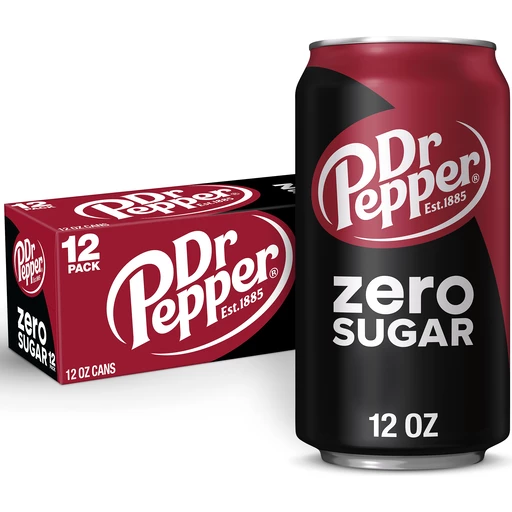Dr. Pepper Zero Sugar Twelve 12 FL Oz Cans