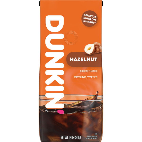 Dunkin' Hazelnut Ground Coffee 12 Oz