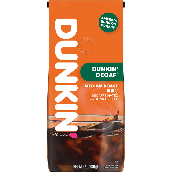 Dunkin' Medium Roast Decaf Ground 12 Oz