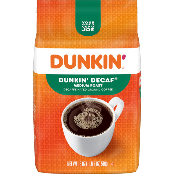 Dunkin' Medium Roast Decaf Ground 18 Oz