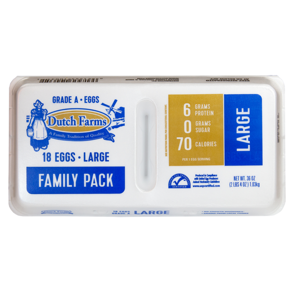 Dutch Farms 18 Large Eggs Family Pack