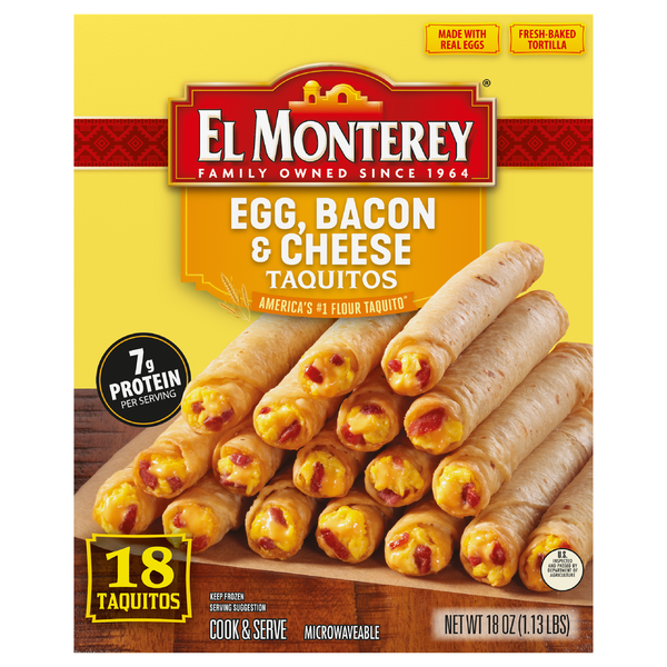 El Monterey Egg, Bacon & Cheese Taquitos 18 Each