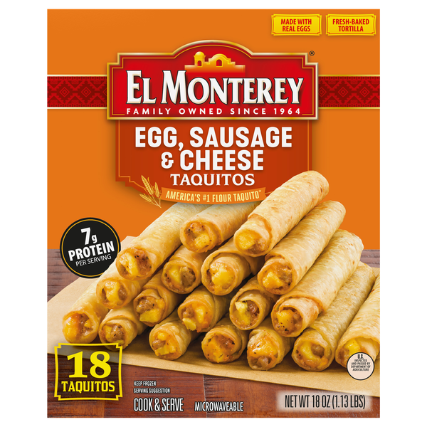 El Monterey Egg, Sausage & Cheese Taquitos 18 Each