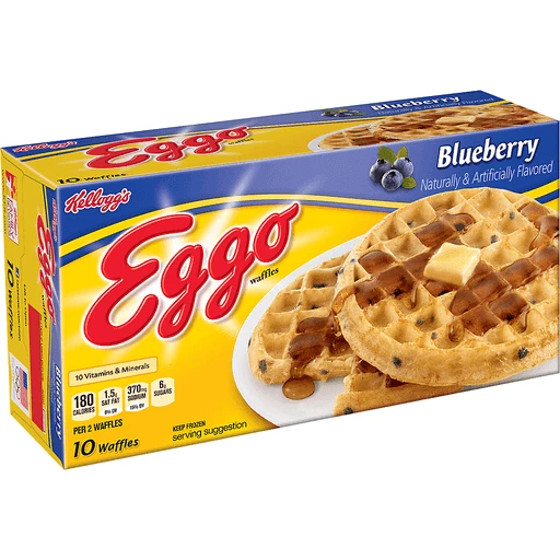 Eggo Blueberry Waffles Ten Each 12.3 Oz Eggo Blueberry Waffles Ten Each 12.3 Oz