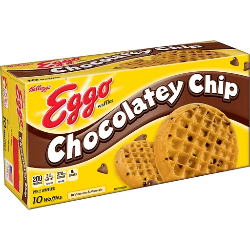 Eggo Chocolatey Chip Waffles 10 Each 12.3 Oz Eggo Chocolatey Chip Waffles 10 Each 12.3 Oz