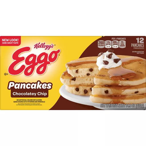 Eggo Chocolatey Chips Pancakes 12 Pancakes 14.8 Oz Eggo Chocolatey Chips Pancakes 12 Pancakes 14.8 Oz