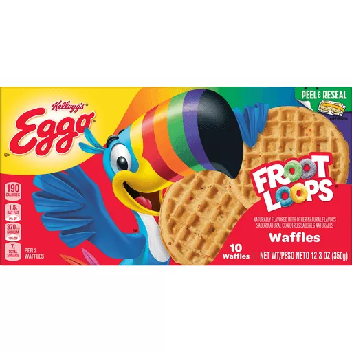 Eggo Froot Loops Waffles 10 Each 12.3 Oz Eggo Froot Loops Waffles 10 Each 12.3 Oz