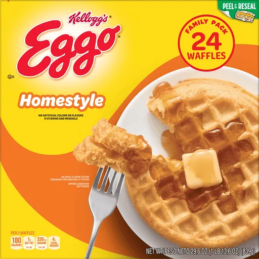 Eggo Homestyle Waffles Family Pack 29.6 Oz Eggo Homestyle Waffles Family Pack 29.6 Oz