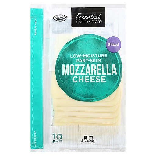 Essential Everday Mozzarella Cheese Slices 8 Oz Essential Everday Mozzarella Cheese Slices 8 Oz