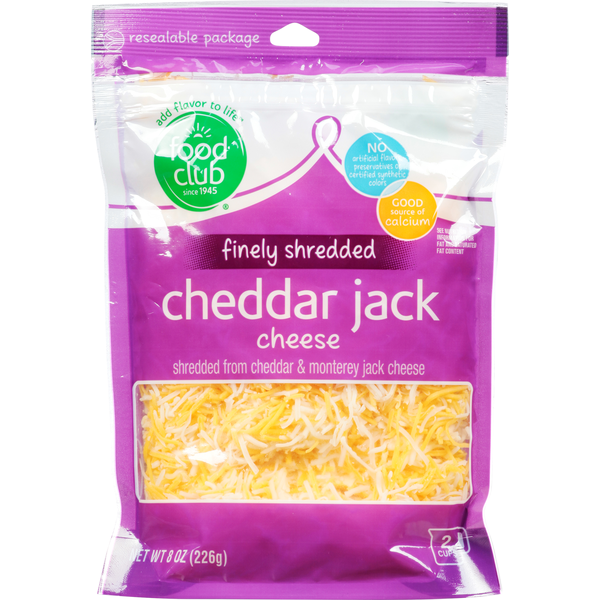 Food Club Finely Shredded Cheddar Jack Cheese 8 Oz Food Club Finely Shredded Cheddar Jack Cheese 8 Oz