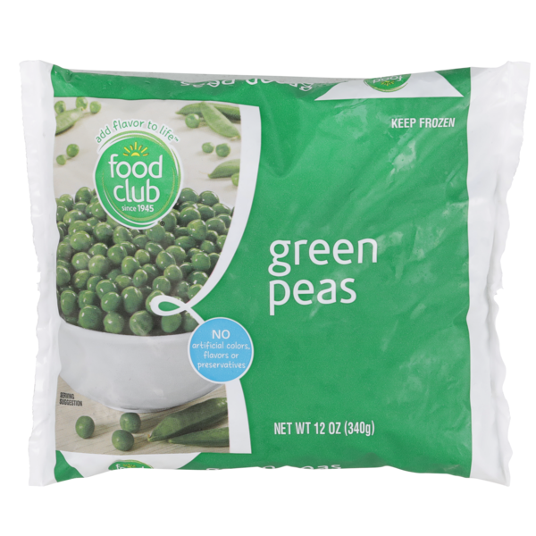 Food Club Frozen Green Peas 12 Oz