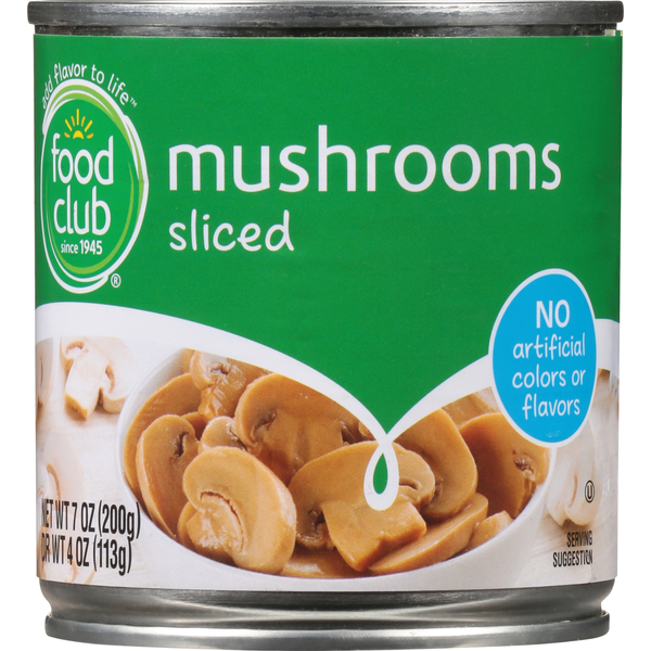 Food Club Sliced Mushrooms 7 Oz Food Club Sliced Mushrooms 7 Oz