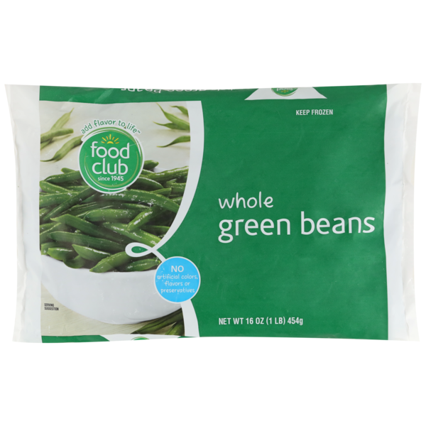Food Club Whole Green Beans 16 Oz