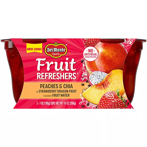 Fruit Refreshers Peaches & Chia Two 7 Oz Cups