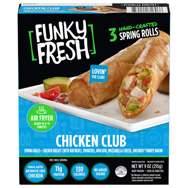 Funky Fresh Chicken Club Spring Rolls 9Oz Funky Fresh Chicken Club Spring Rolls 9Oz