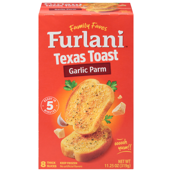 Furlani Garlic Parm Texas Toast 8 Each 11.25 Oz Furlani Garlic Parm Texas Toast 8 Each 11.25 Oz