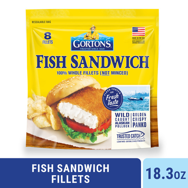 Gorton's Fish Sandwich Whole Fillets 18.3 Oz