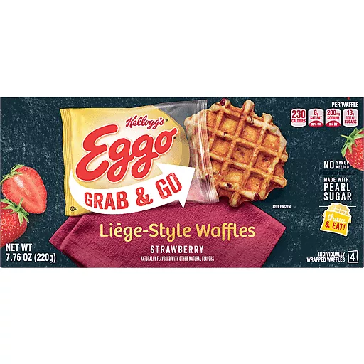Grab & Go Liège Strawberry Waffles 4 Each 7.76 Oz Grab & Go Liège Strawberry Waffles 4 Each 7.76 Oz