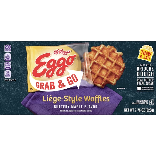Grab & Go Liège Style Buttery Maple Waffles 4 Each 7.76 Oz Grab & Go Liège Style Buttery Maple Waffles 4 Each 7.76 Oz