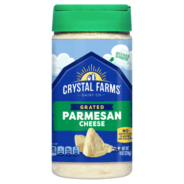 Crystal Farms Grated Parmesan Cheese 8 Oz