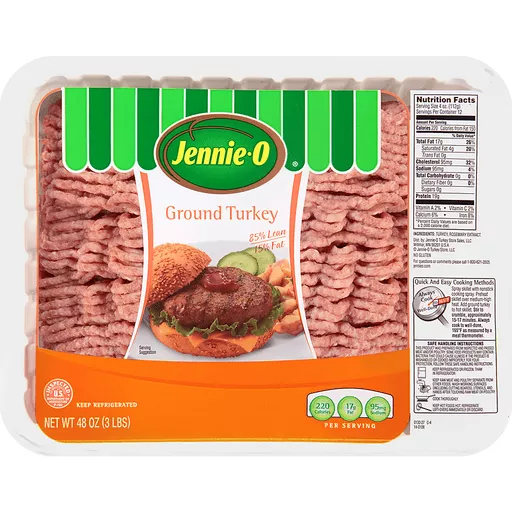 Ground Turkey 85% Lean 15% Fat 3 LB Ground Turkey 85% Lean 15% Fat 3 LB
