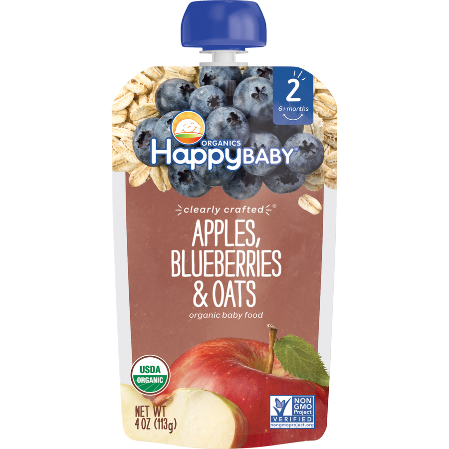 HappyBabyApplesBlueberriesOats4Oz