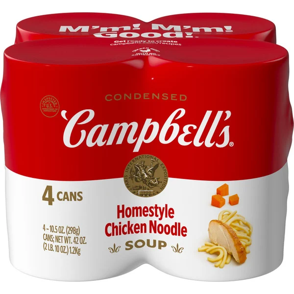 Campbell's Homestyle Chicken Noodle Soup 4 Cans 42 Oz