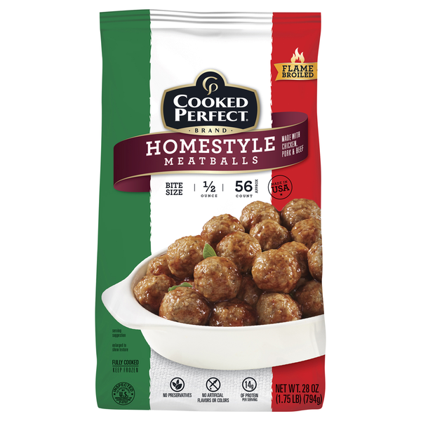 Cooked Perfect Homestyle Meatballs 28 Oz