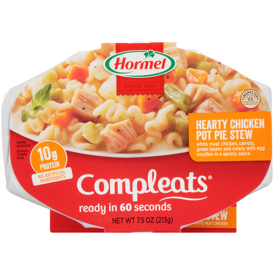 HormelCompleatsHeartyChickenPotPieStew7.5Oz HormelCompleatsHeartyChickenPotPieStew7.5Oz