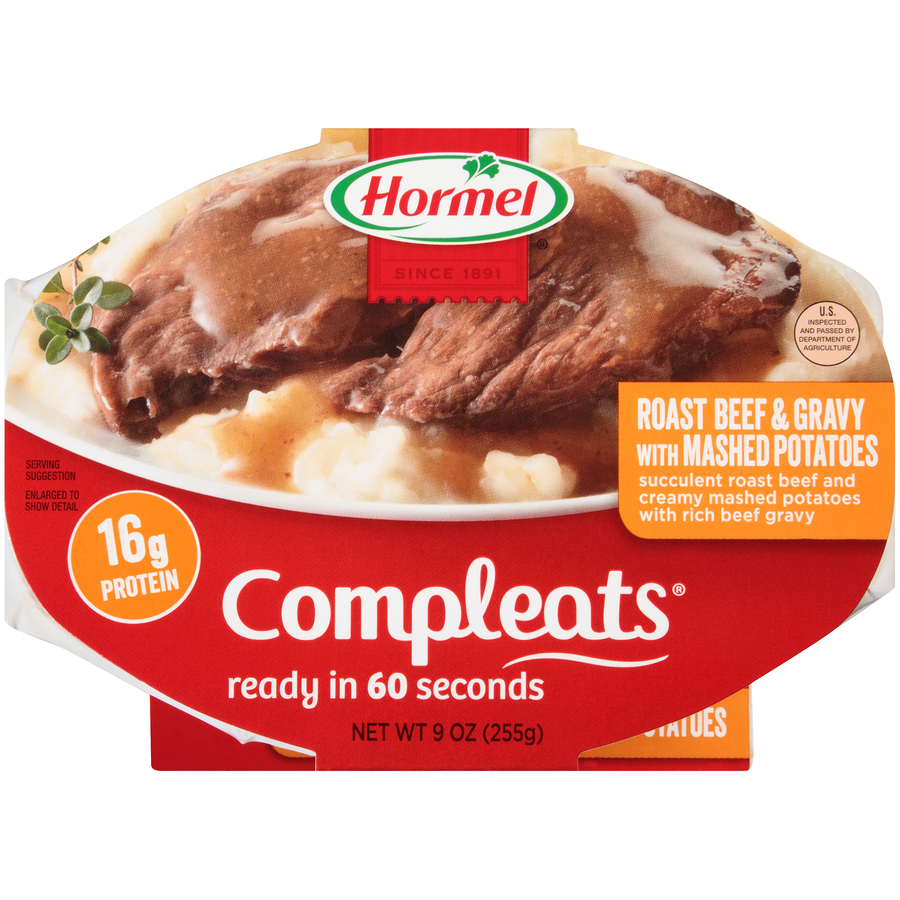 HormelCompleatsRoastBeefAndGravyWithMashedPotatoes9Oz HormelCompleatsRoastBeefAndGravyWithMashedPotatoes9Oz