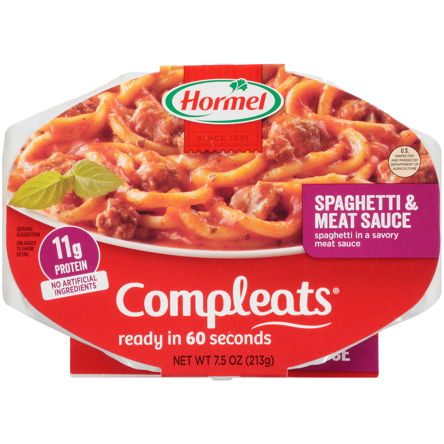 HormelCompleatsSpaghettiInASavoryMeatSauce7.5Oz HormelCompleatsSpaghettiInASavoryMeatSauce7.5Oz