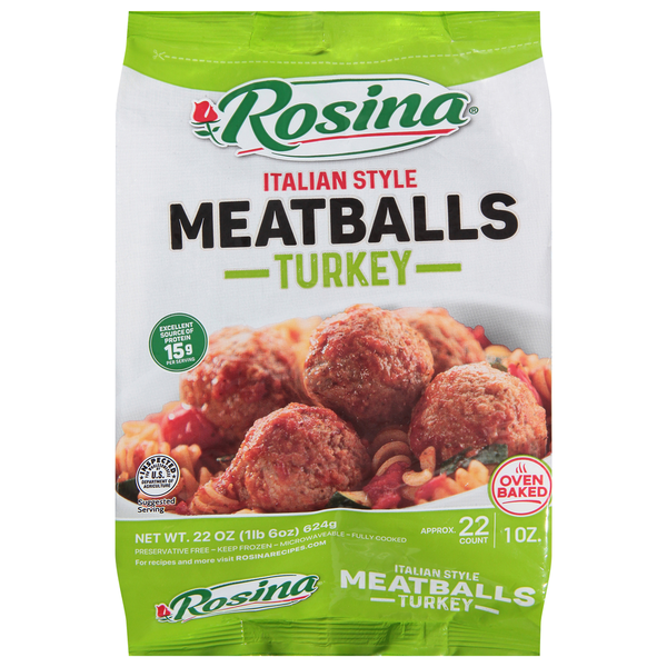 Rosina Italian Style Turkey Meatballs 22 Oz