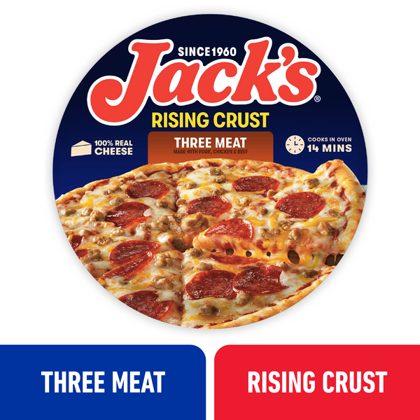 Jack's Rising Crust Three Meat Pizza 27 Oz Jack's Rising Crust Three Meat Pizza 27 Oz