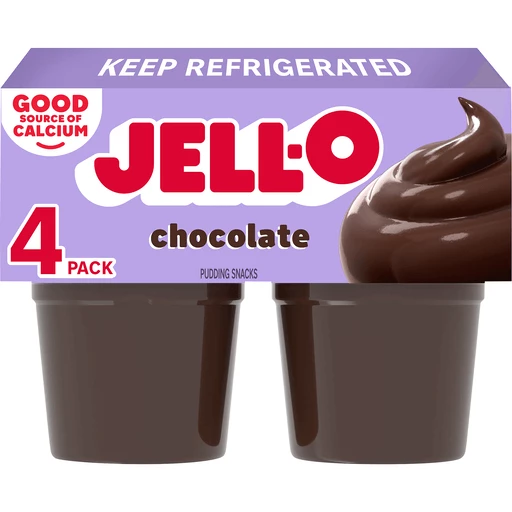 Jello Chocolate Pudding Snacks 4 Pack 15.5 Oz