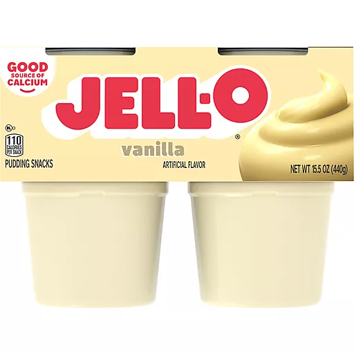 Jello Vanilla Pudding Snacks 4 Pack 15.5 Oz